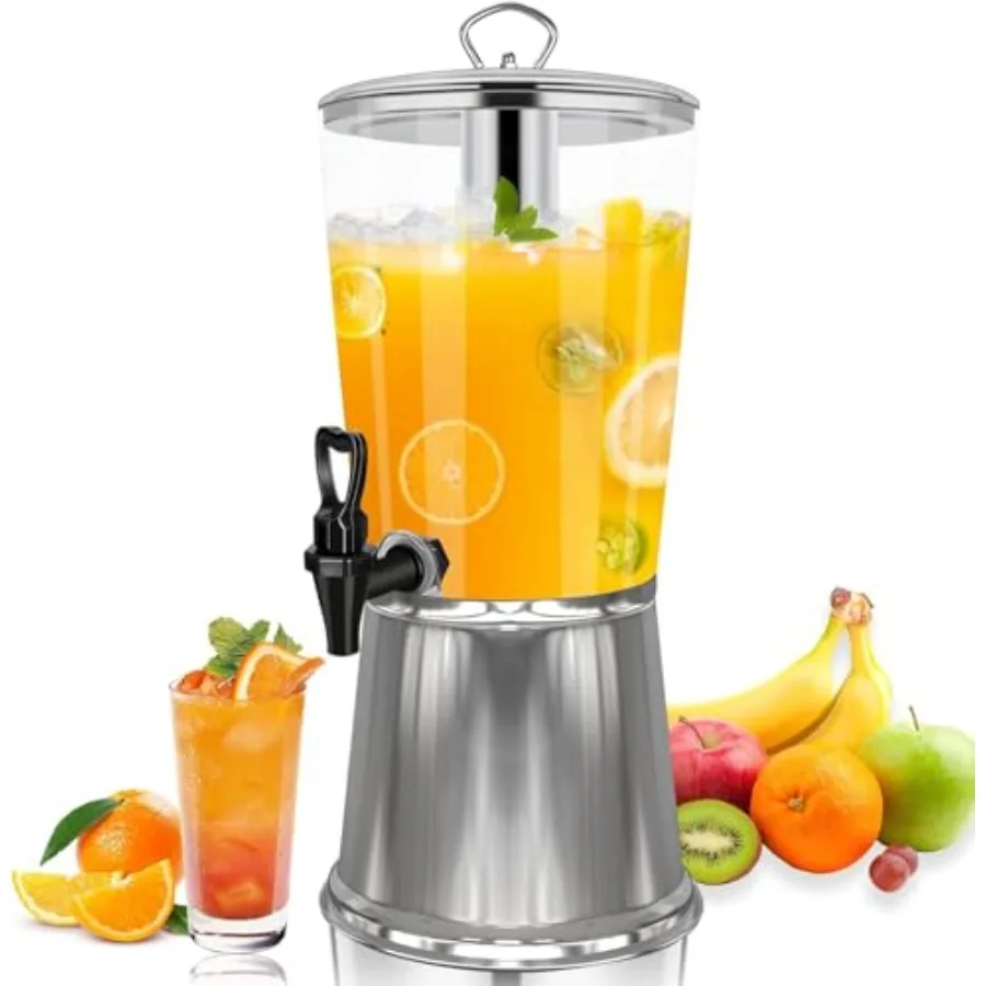 

Диспенсер для напитков с подставкой, диспенсеры для напитков для вечеринок, диспенсер для напитков с контейнером для льда, 2,2 галлона/8 л, прозрачный акрил