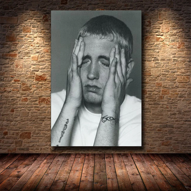 Canvas Painting Eminem Hip Hop Rap God Super Rapper Singer Music Star Posters And Prints Wall Art Picture Abstract Home Decor