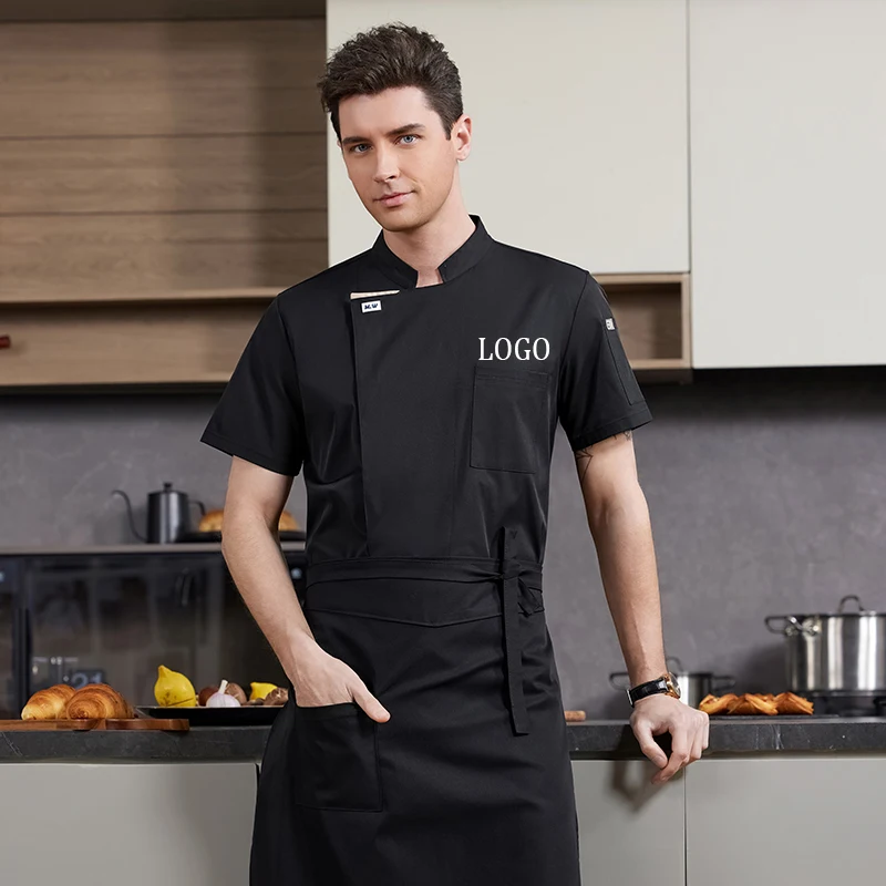 Customized Logo Unisex Chef Jacket Summer Kitchen Shirts Hotel Restaurant Kitchen Coat Bakery Catering Work Cooking Clothes