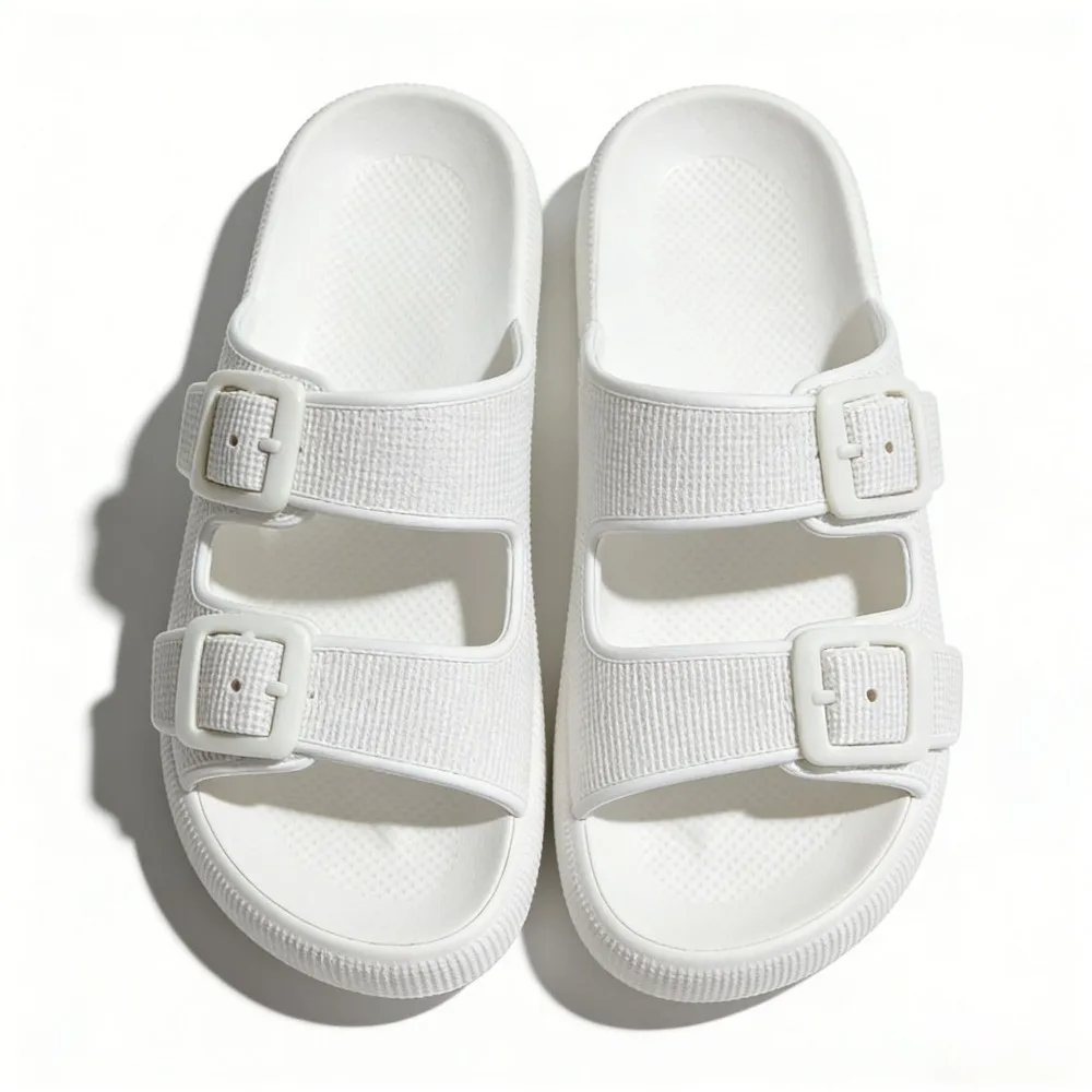 EVA Women's Slippers with Adjustable Buckle Non-slip Summer Sandals Thick Sole Lightweight Beach Slides Indoor Outdoor