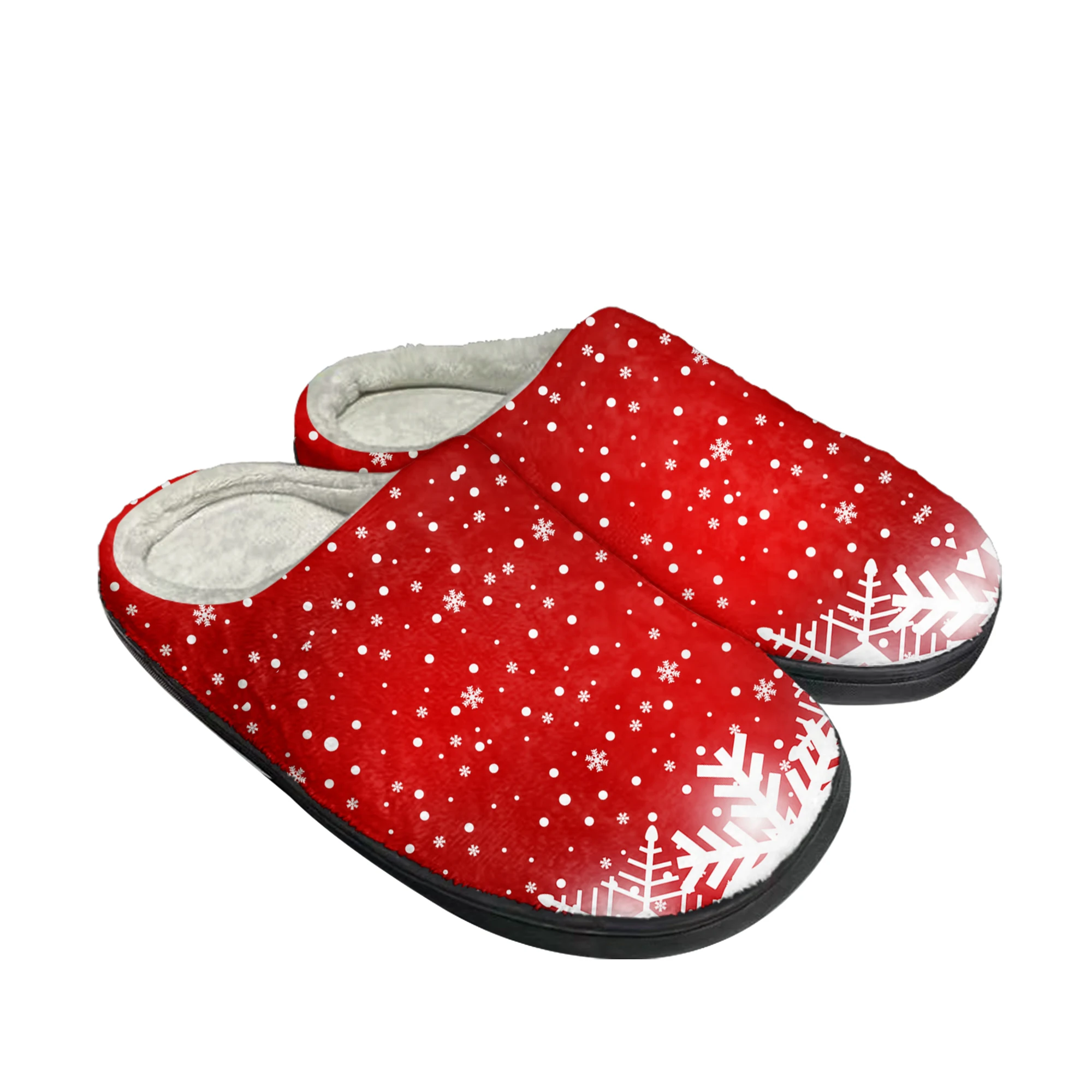 Merry Christmas Santa Claus Red Home Cotton Custom Slippers Mens Womens Sandals Plush Keep Warm Thermal High Quality Slipper