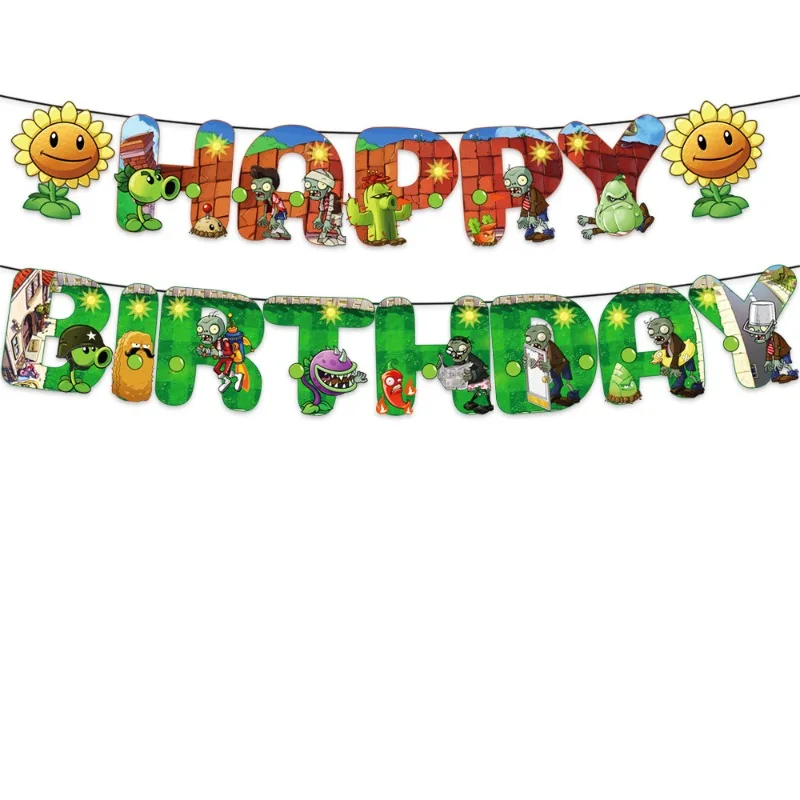 New Plants Vs Zombies Edition DIY Balloons Party Supplies Birthday Banner Latex Balloon Decoration Cake Supplies Gifts view 6