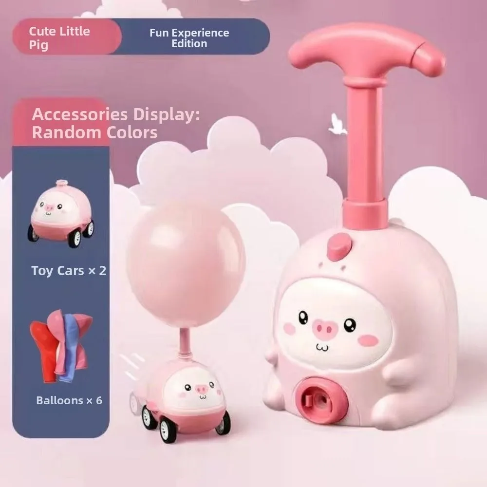 أطفال صاروخ بالون قاذفة اللعب التعليمية بالقصور الذاتي قوة الهواء بالون برج السيارة ألعاب علمية للأطفال هدية