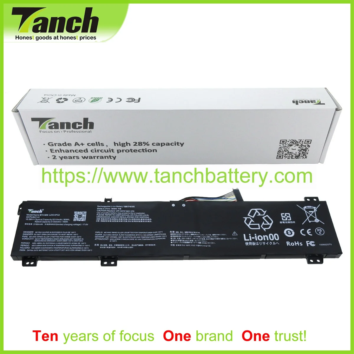 

Tanch Laptop Batteries for LENOVO L20C4PC2 SSB11B53884 Legion 5 17ACH6H 5 17ACH6-82K0000SMH 5 17ACH6H-82JY0051PB 15.36V 4cell