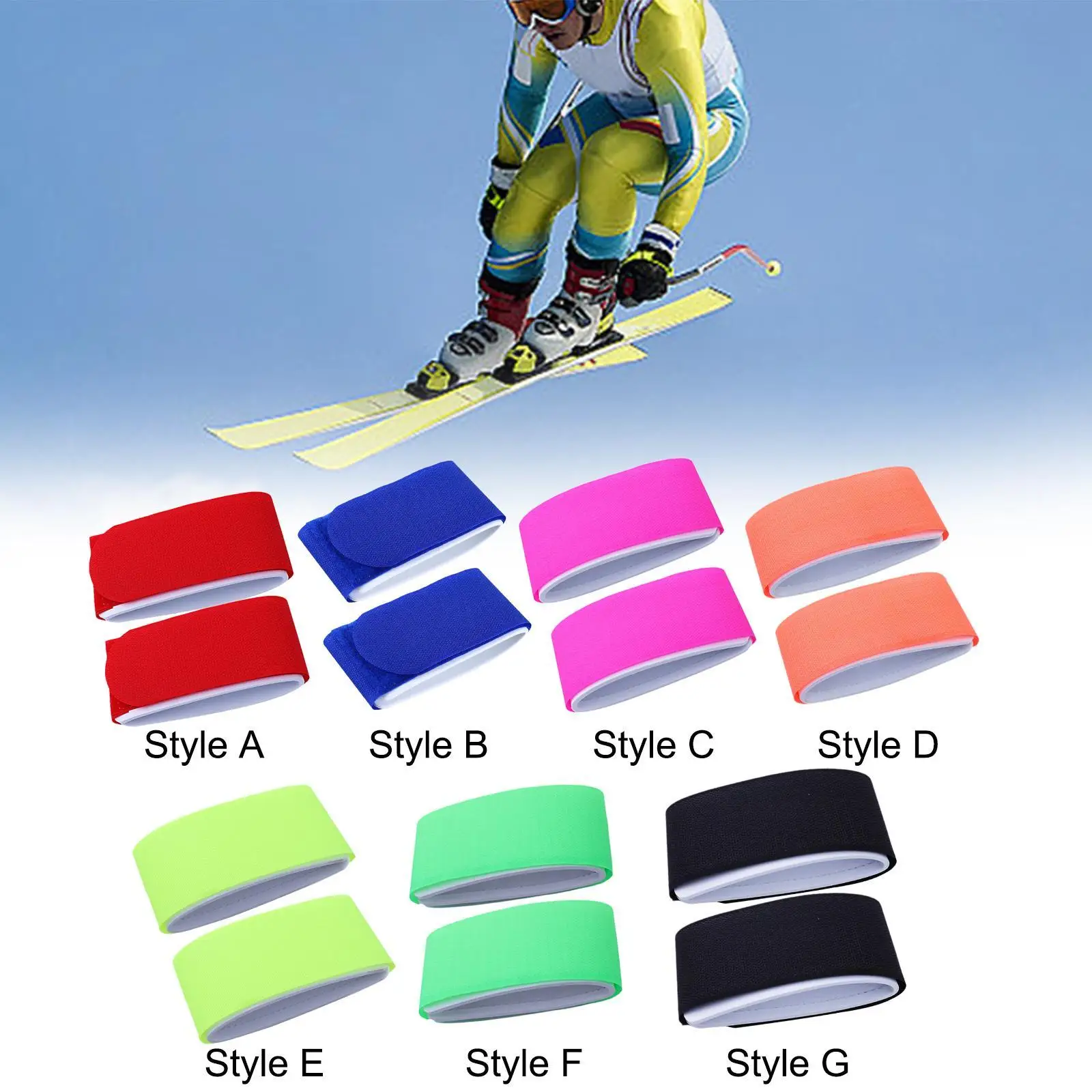 Ski Straps Nylon EVA Portable Fastener Tape Ski Fixing Wraps Ties Snowboard Carry Strap for Outdoor