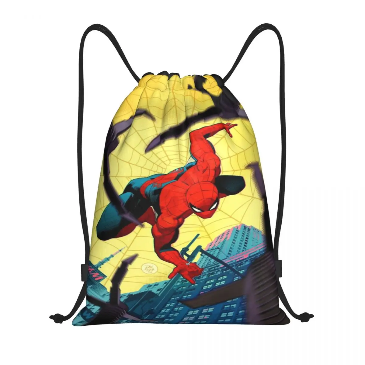 

Сумка на шнурке Marvel, рюкзак-мешок на шнурке с изображением Человека-паука, регулируемый рюкзак-мешок на шнурке, сумка для хранения вещей в стиле Мстителей