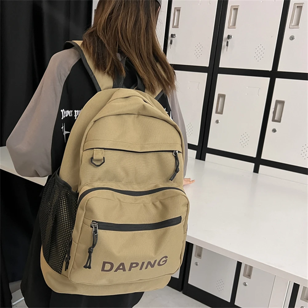 Fashion Nylon School Backpack for Women 2023 College Backpack Female Large Capacity Casual Nylon Bag Student Travel Backbag Sac