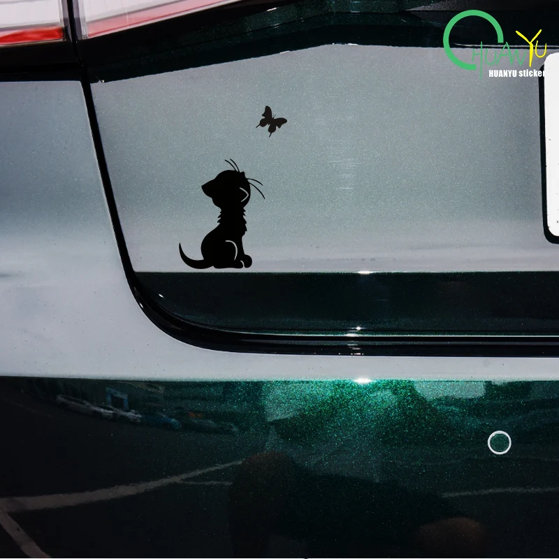 Cat looks at a butterfly funny vinyl car sticker waterproof car decal for auto car stickers styling - view 4
