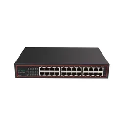 Harga pabrik yang baik tidak dikelola 24 port 10/100Mbps Megabit ethernet switch casing Metal