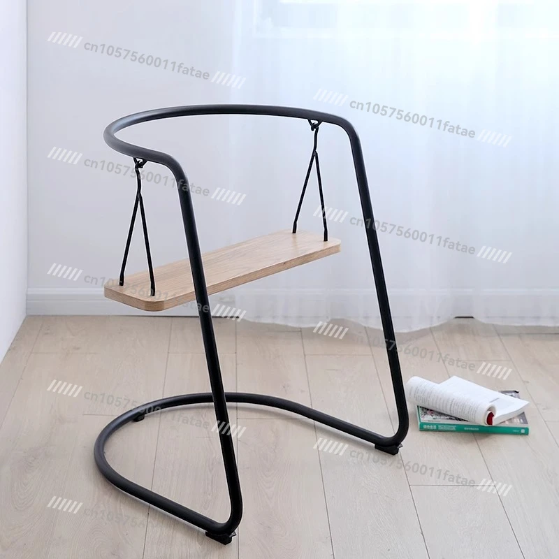 

Light Luxury Ins Internet Celebrity Balcony Leisure Rocking Chair Creative Cat Nordic Retro Wrought Iron Oak Small Swing Chair