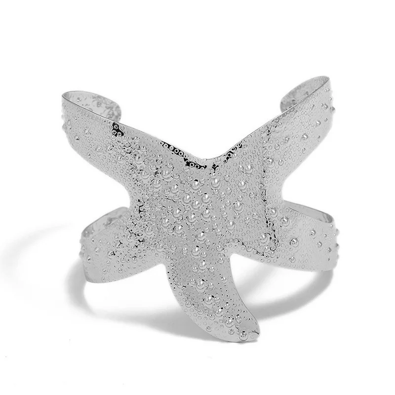 New niche design with a minimalist and fashionable starfish design for women\'s open-end bracelet