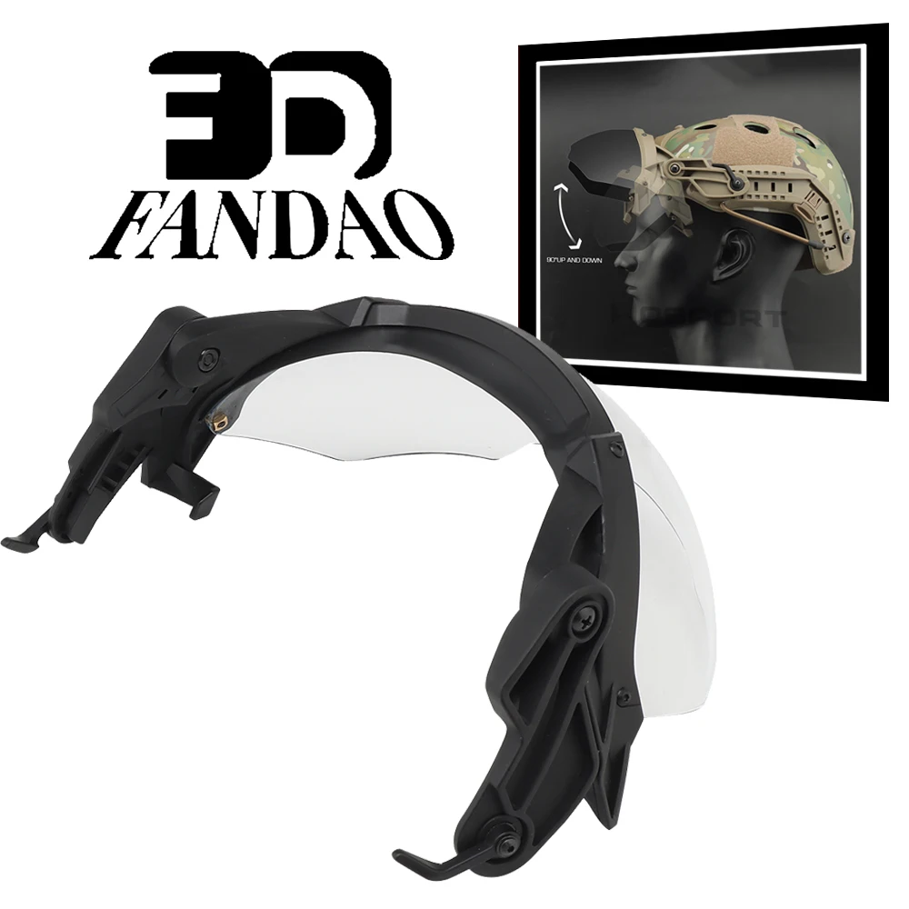 

Can Be Quickly Connected to Tactical Air Gun Fast Helmet Tactical Safety Goggles 2 Color Lenses, with ARC Rails On The Side