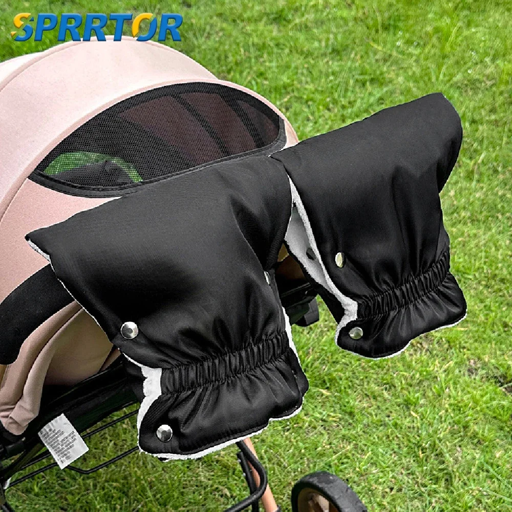 

1Pair Windproof Winter Warm Stroller Gloves, Universal Handlebar Gloves for Baby Push Chair, Newborn Stroller Accessories