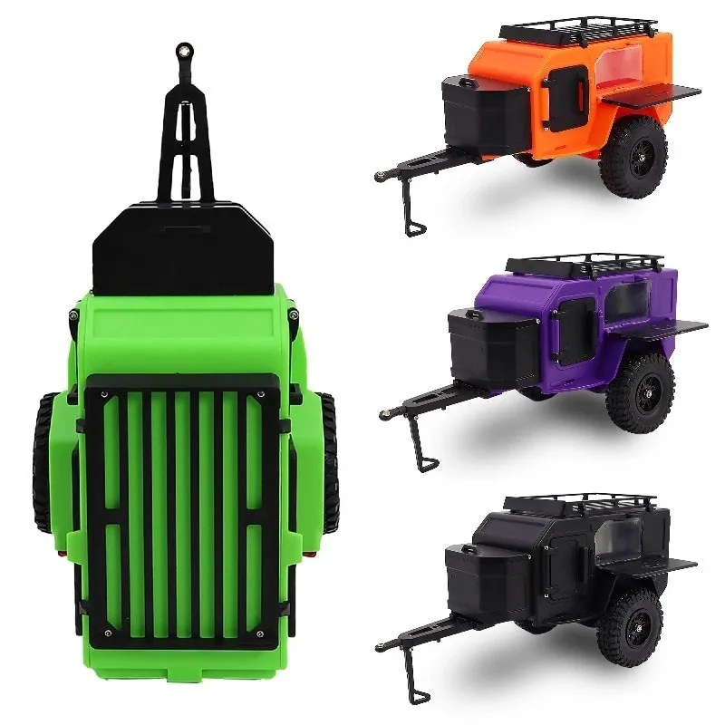 Plastic Off-Road Utility Camping Trailer for 1/18 1/24 RC Crawler TRX4M SCX24