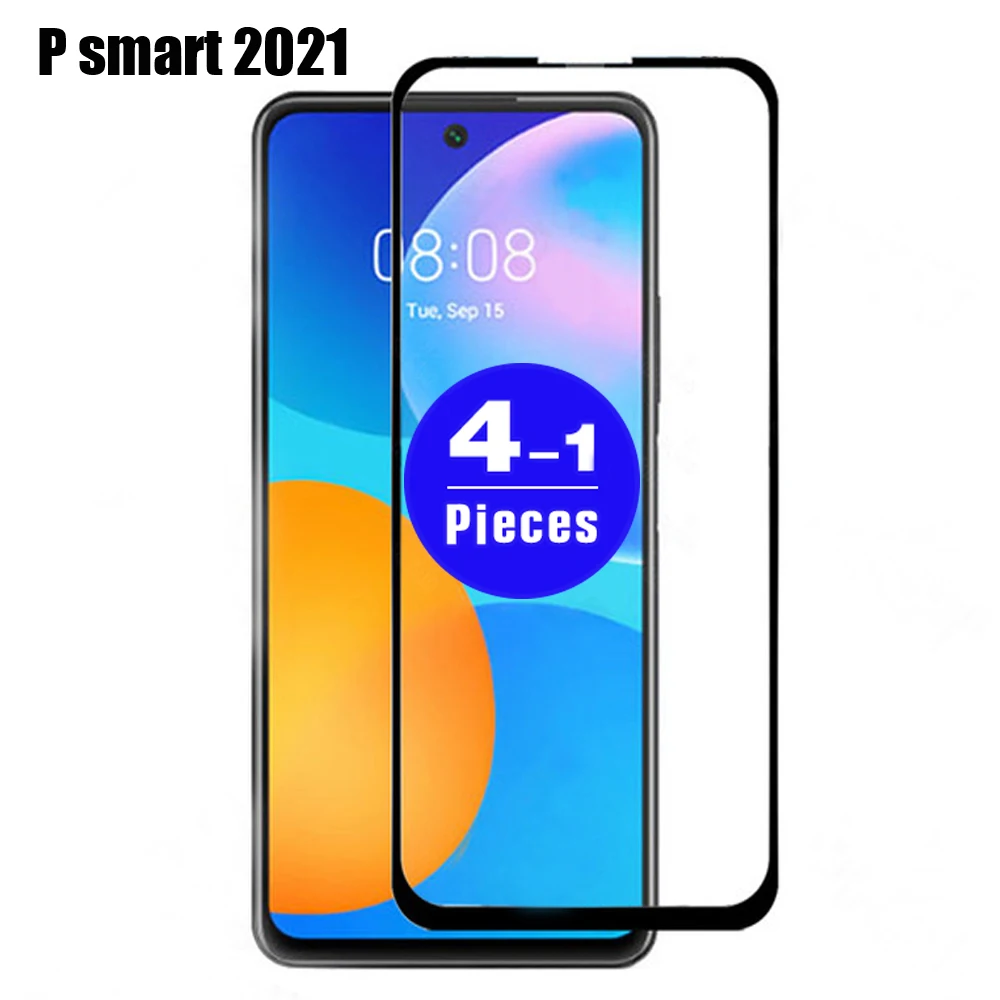 1-4Pcs Full Cover For Huawei P Smart 2021 Tempered Glass P Smart Plus 2019 2020 S Z Pro Phone Screen Protector Protective Film