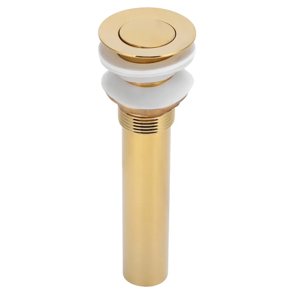 Stylish Flap Type Wash Basin Drain Gold Polished Finish Bathroom Drainer Anti Clogging Sink Drain Stopper Home Improvement