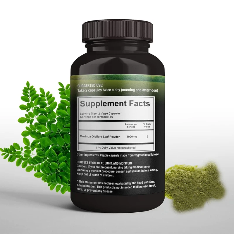 Cápsulas de polvo de hojas de madera picantes 100% originales y puras. El superfoods naturales contiene aminoácidos esenciales, antioxidantes y omega.