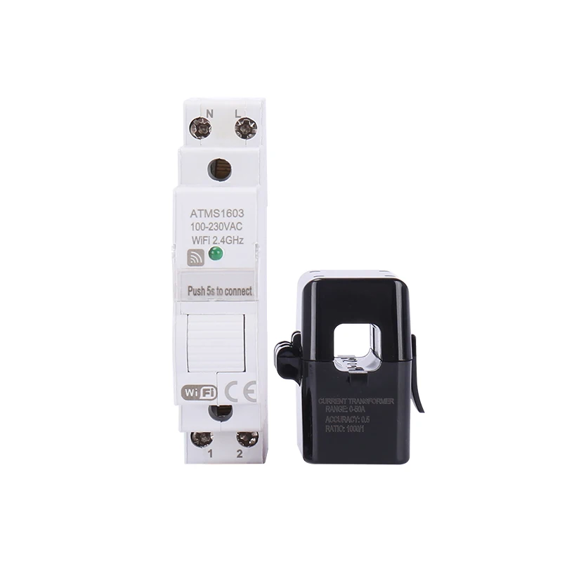 Imagem -05 - Tuya Inteligente Monofásico Medidor de Energia Wifi 63a Din Rail Medição Precisa Voltímetro Amperímetro Potência Atms1603