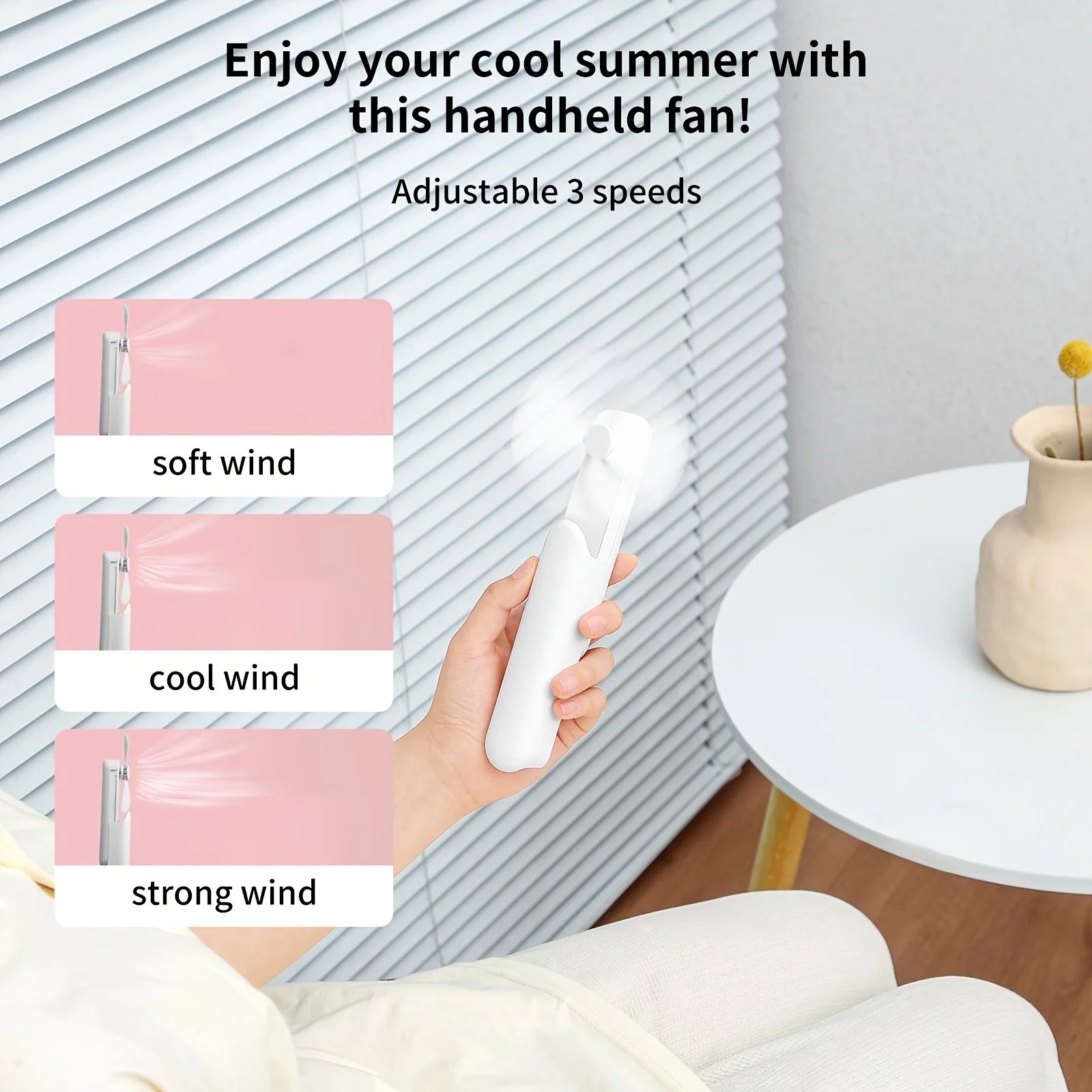 Handheld Small Fan, Portable, Portable, Mini, Retractable, Foldable USB Charging Fan, Silent Office Desktop Fan