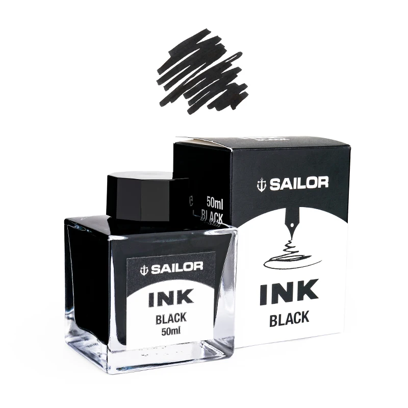 Original Japan SAILOR dye ink non-carbon non-blocking pen black blue black blue universal pen ink 50ml