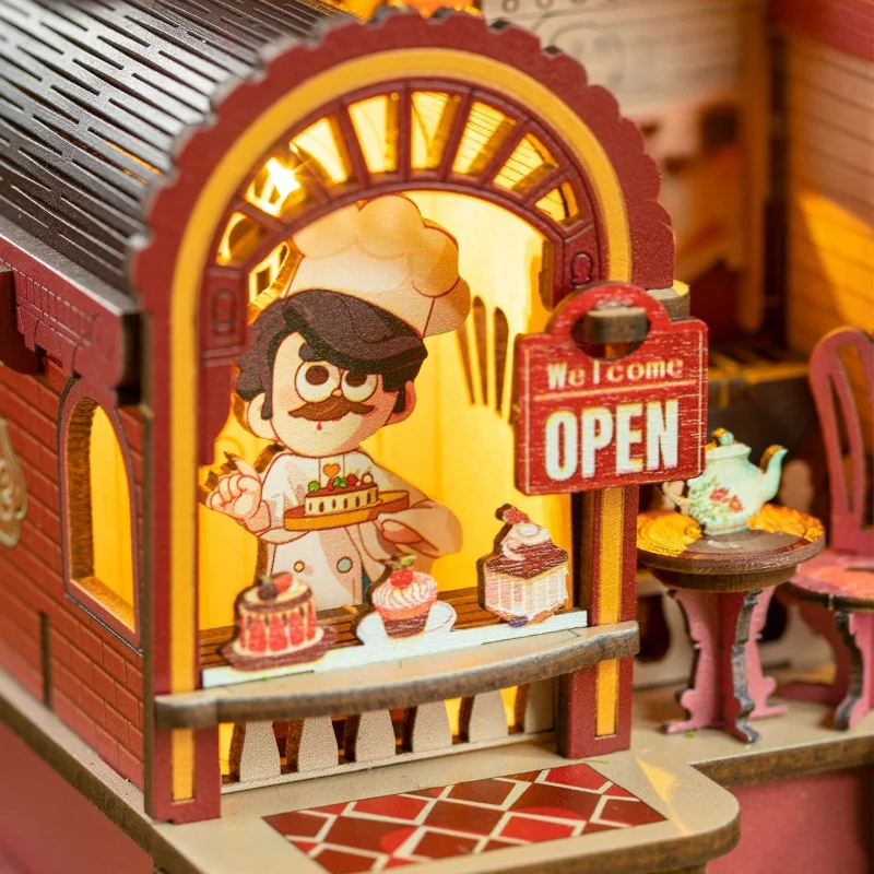 

Деревянный конструктор-пазл OUZEY DIY: Мастерская десертов и домик для декора интерьера. Подарок на день рождения.