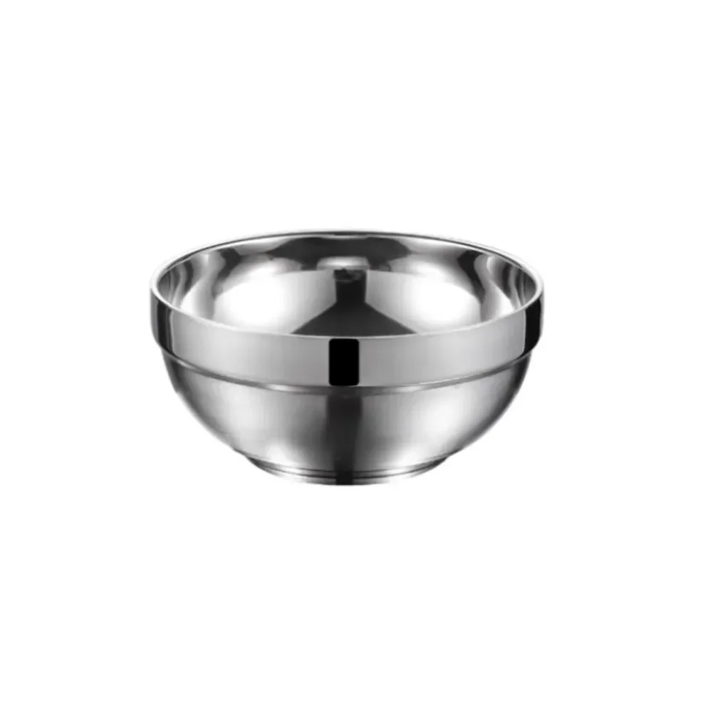 Stainless Steel Bowl Replacement Salad Bowl Silver 11.5-18cm Deep Dish Double Layer Mixing Bowls Noodle Tableware