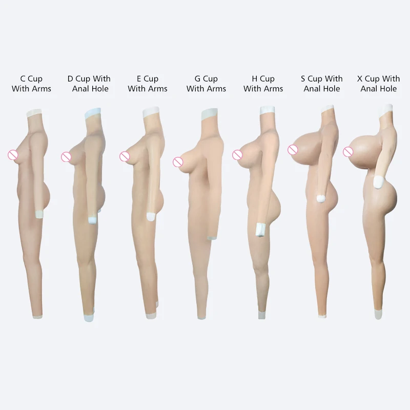 ROANYER Silicone C D E H S X Cup Boobs Forms Shemale Whole Body Suits With Arms Fake Breasts For Crossdresser Transgender