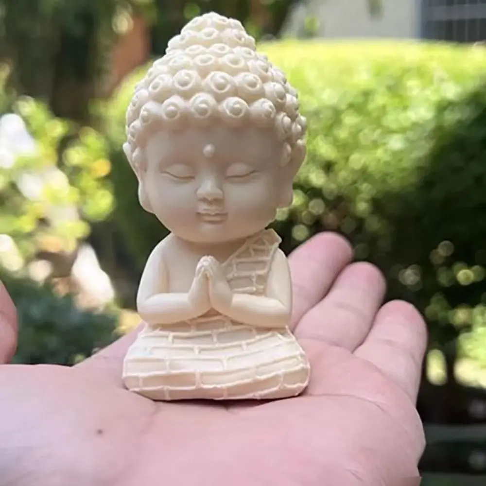 Q Version Lotus Tathagata Buddha Statue Cute Chinese Style Buddha Ornaments Hand-carved High-quality Coconut Figurine