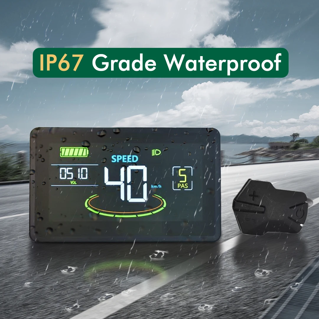 UART2 H6C 전기 자전거 다채로운 LCD 자전거 속도계 디스플레이 미터 24V-60V... - 4