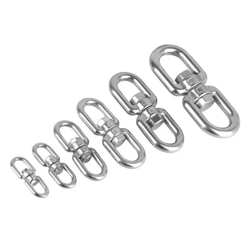 Double Ended Swivel Eye Hook Ring Connector For Hanging Chair Swing Sand Bag Hanging Basket Yoga Hammock 304 Stainless Steel ﻿