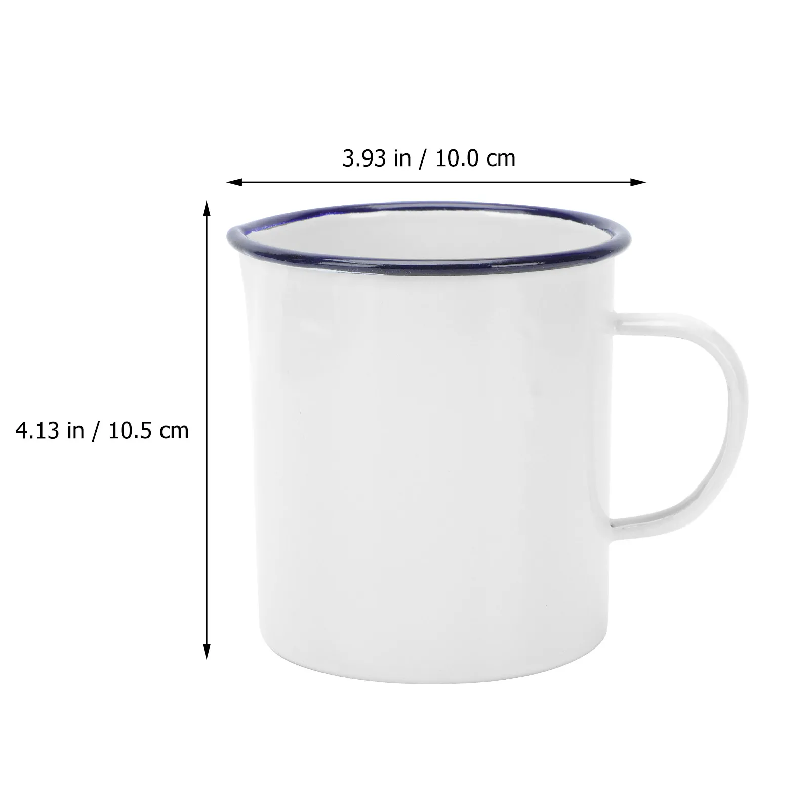 1Pcs Simple Enamel Mug with Clear Graduated Scale 500Ml Large Capacity Rustproof Strong Structure Comfortable Handle for Home