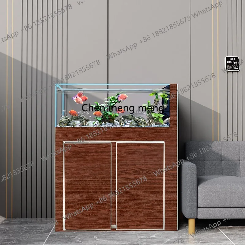 2026 new fish tank living room ultra-white glass, small and medium-sized creative landscaping for home use,