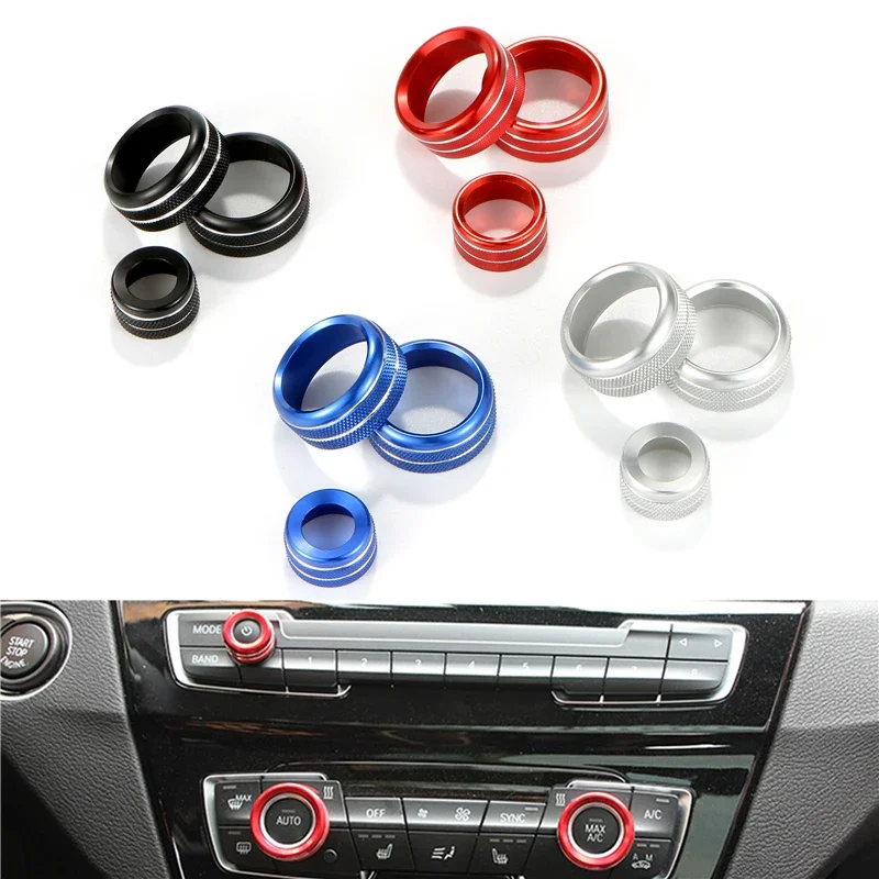 

3 Pcs Air Condition Knobs Volume Control Button Circle Decoration Ring Cover For BMW 1 2 3 4 Series F30 F34 F46 GT X1 F47 13-18