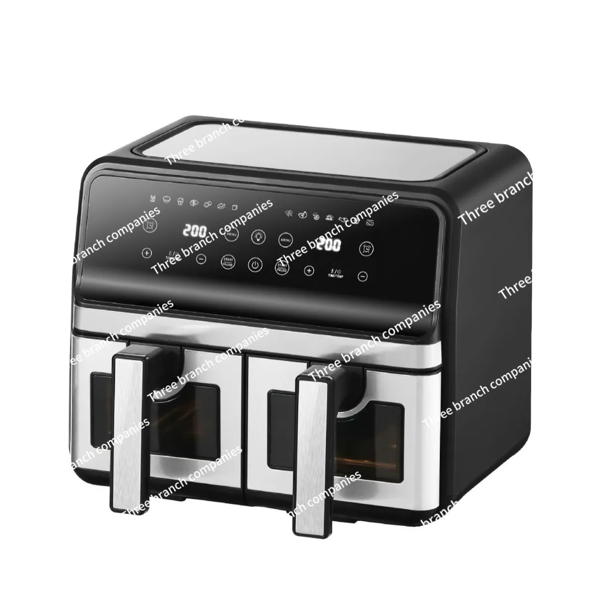 Household electric fryer double-pan air fryer multi-function visual large-capacity intelligent