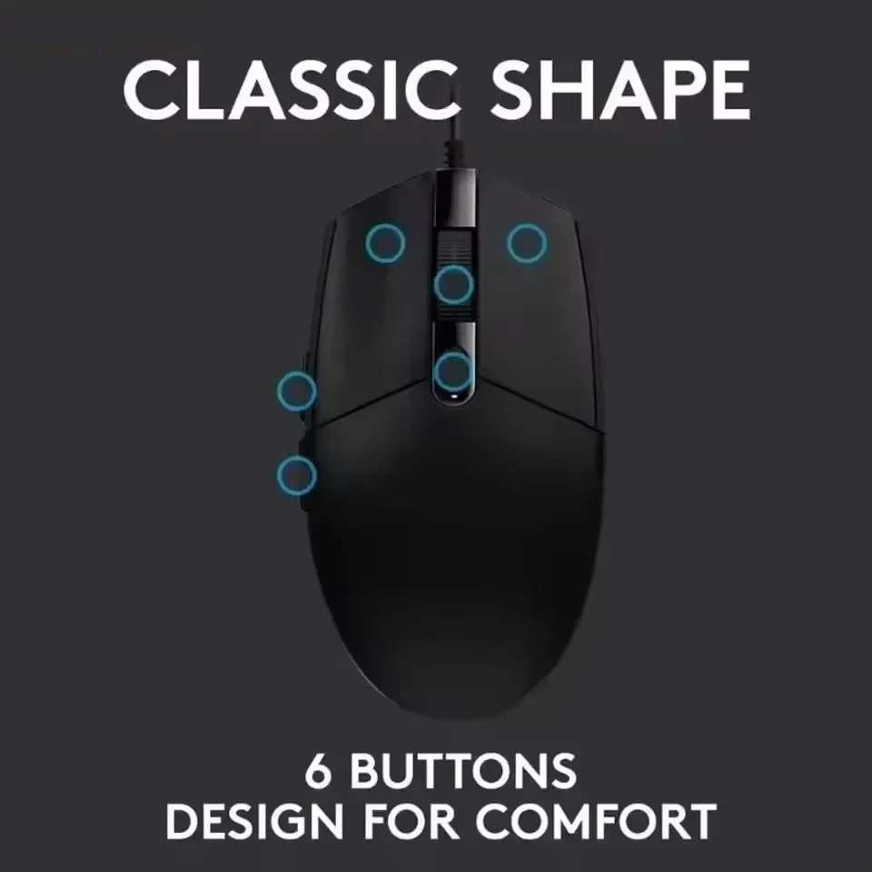 8000 DPI G102 2ND GEN Wired Gaming Mouse RGB USB for Office PC Laptop Computer Ergonmic Mouse Gamer Mechanica Side Button