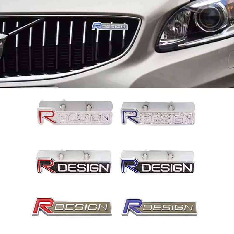 

3D Metal Rdesign R Design Car Front Grill Fender Trunk Badge Emblem Decal Sticker For VOLVO XC40 XC60 XC90 V90 S90 S60 V60 C70