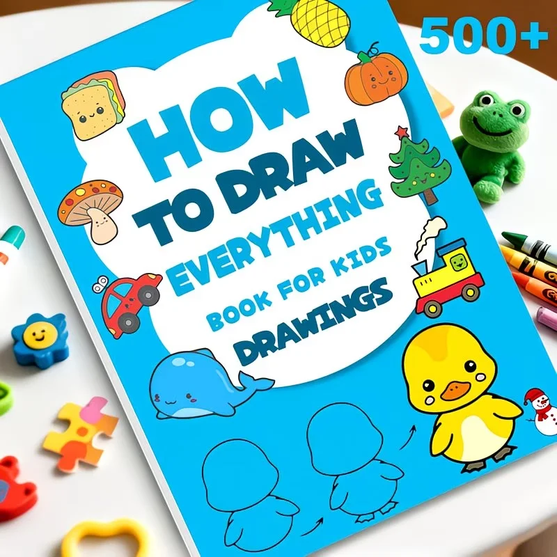 How to Draw Step by Step - 500+ Step-By-Step Drawings, Learning Guide, Fun and Easy-To-Follow Designs |   Inspire Creativity, with Rich Themes Including Animals, Musical Instruments, Etc., Educational Art Books |   Easy to Read |   The Teaching Content Is Suitable for Beginners with No Prior Experience, Starting from the Basics and Gradually Getting More Complex, with Clear and Non-Complex Steps That Allow Children to Easily Master Painting Techniques.
