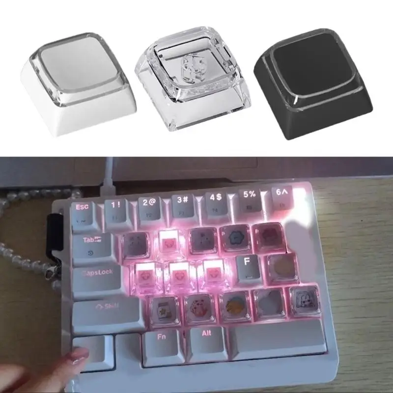 10Keys PC Keycap XDA Profile 1U Not Engraving Blank Cover Unique Character Button for Mechanical Keyboards H8WD