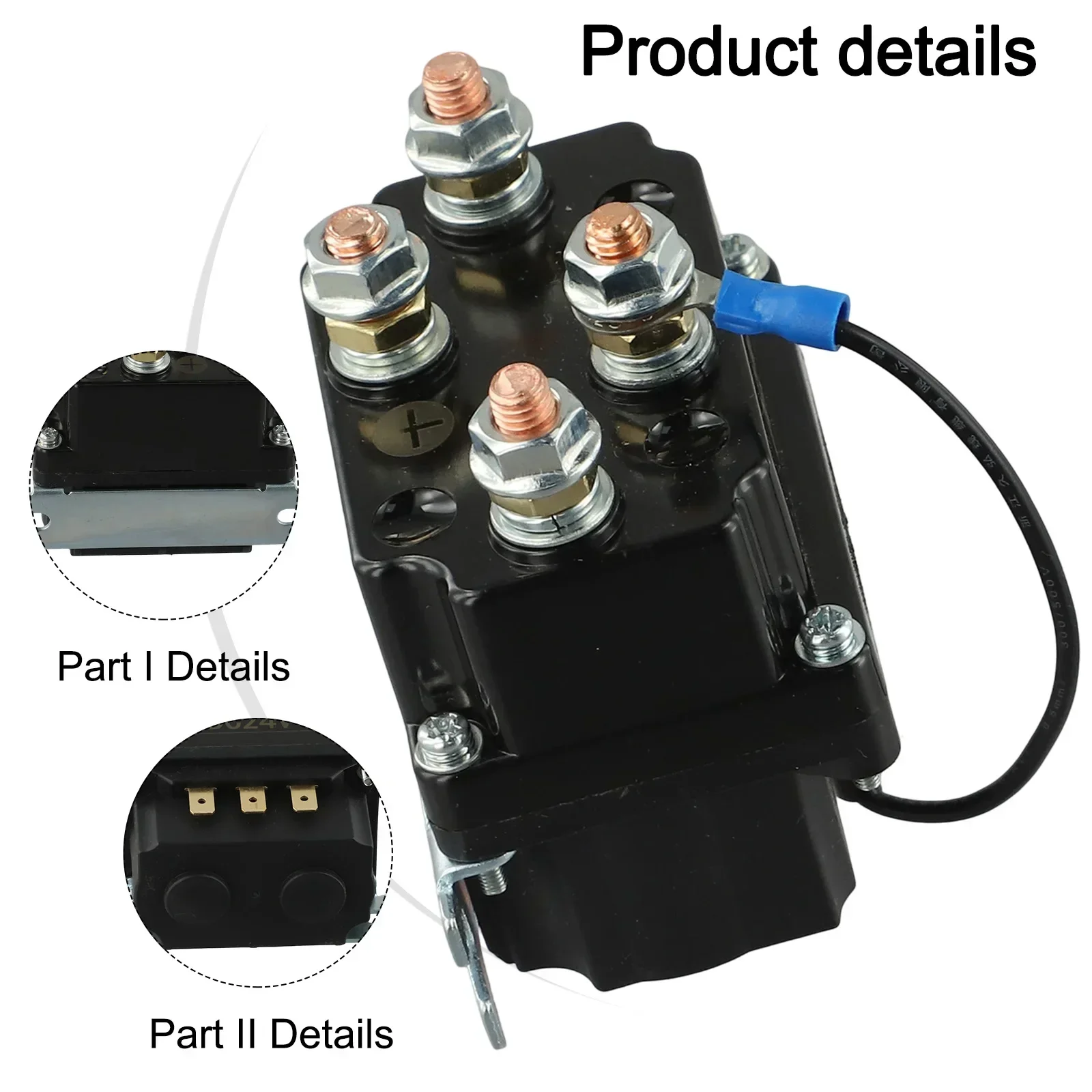 24V 250A Winch Solenoid Relay Silver-alloy Winch Magnetic Contactor Relay For 9000lb SUV/UTV Winch Control Mechanical Equipment