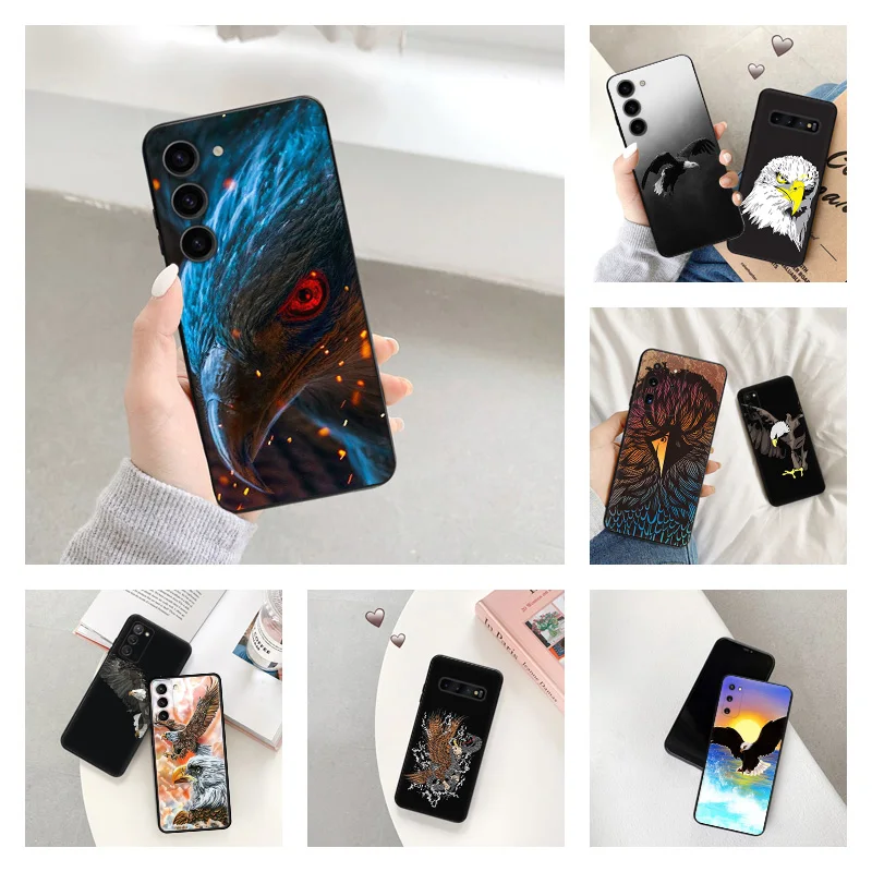 Phone Case for Samsung S24 Ultra S23 FE S22 S21 S20 S10 Lite Soaring Eagle Galaxy Note20 Plus Cool Soft Black Silicone Cover