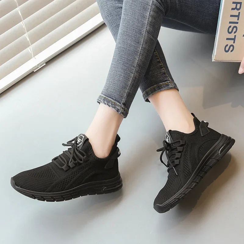 Comemore Fashion Spring Summer Female Sneakers Mesh Green Ladies Shoes Woman Lace Up Red Black Casual Women Shoe Breathable 2022