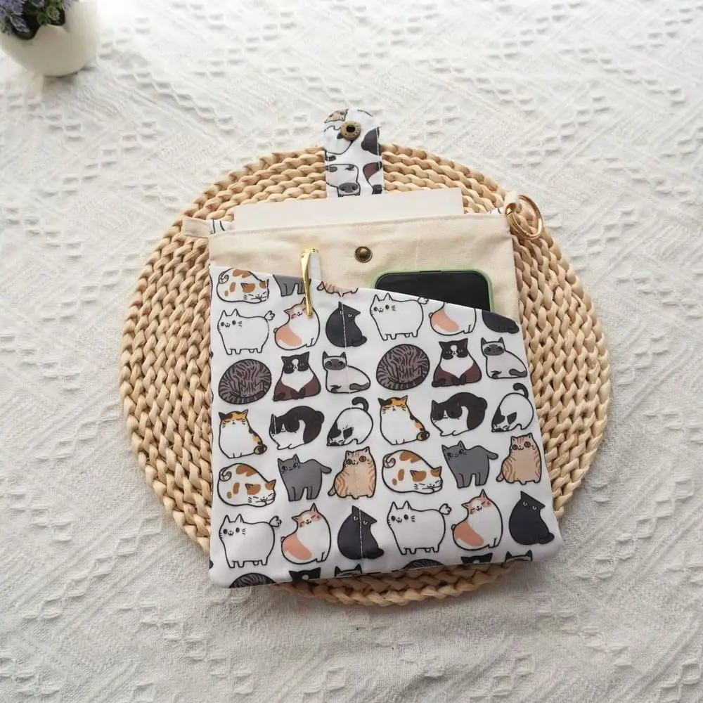 1PC Mellow Cat Canvas Book Bag Washable Canvas Bag With Front Pocket For Tools Ideal Choice For Book Lovers Versatile Tool Bag