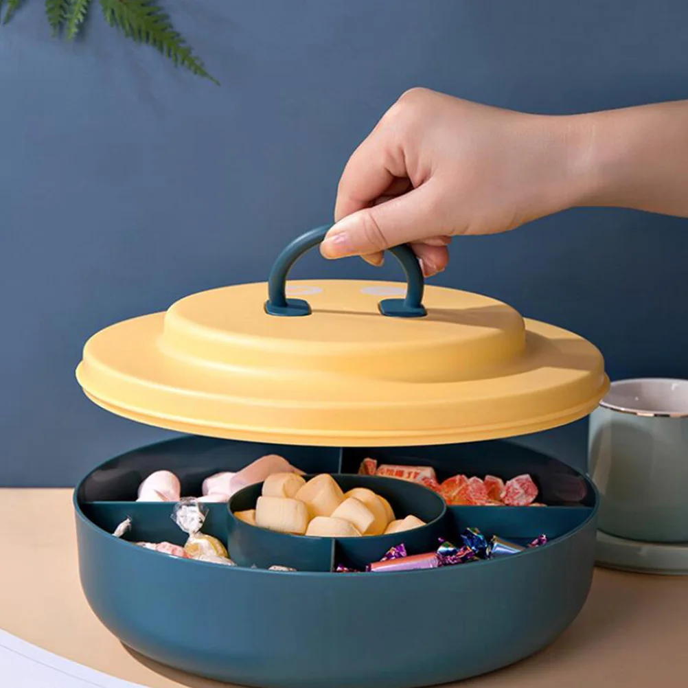 

1pc Nut Candy Tray Plastic Compartment Snack Storage Dish Dried Fruit Plate Household Multifunctional Melon Box