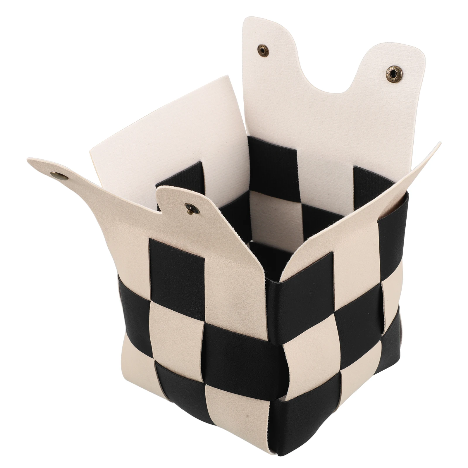 

Tissue Pack Paper Napkin Holder Plaid Pattern Artificial Square Shape Compact Size Desk Office Bedroom Bathroom