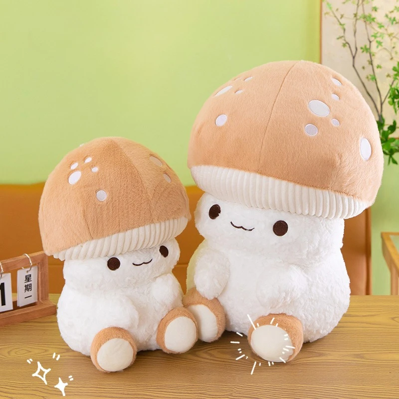 Mushroom Man Plush Toy Shiitake Mushroom Doll Doll Cartoon Game Theme Toy Home Pillow Decoration for Children Birthday Gifts