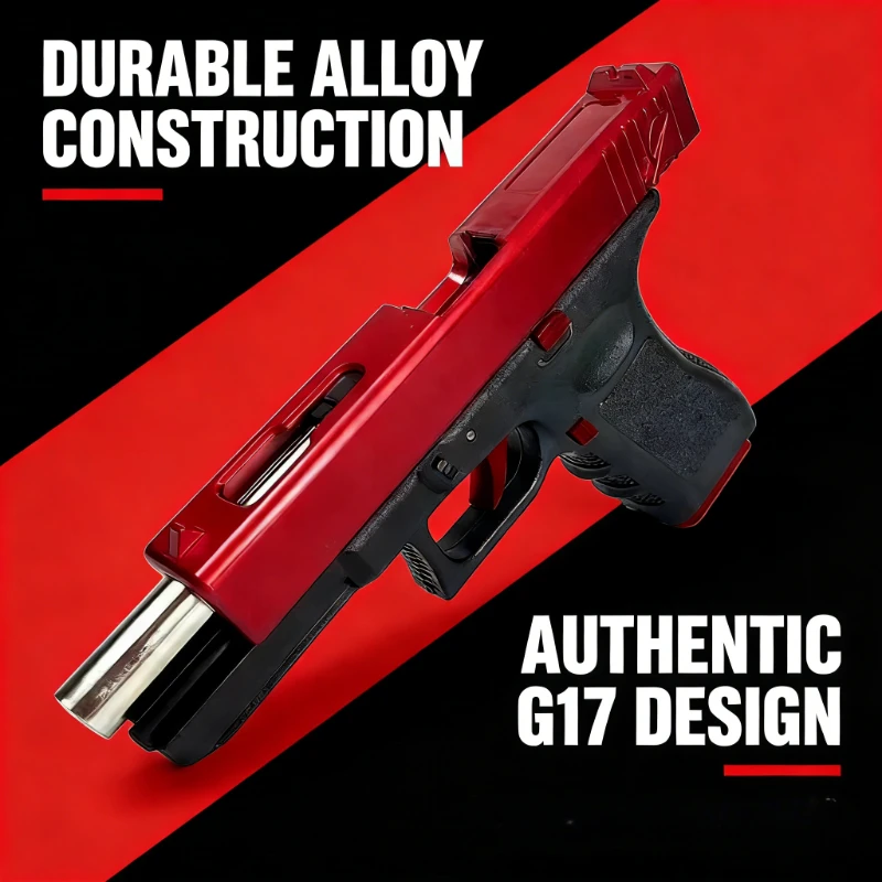 G17 Alloy Toy Gun Black Fires Plastic Bullets Great Power Long Range Kids Birthday Best Gift