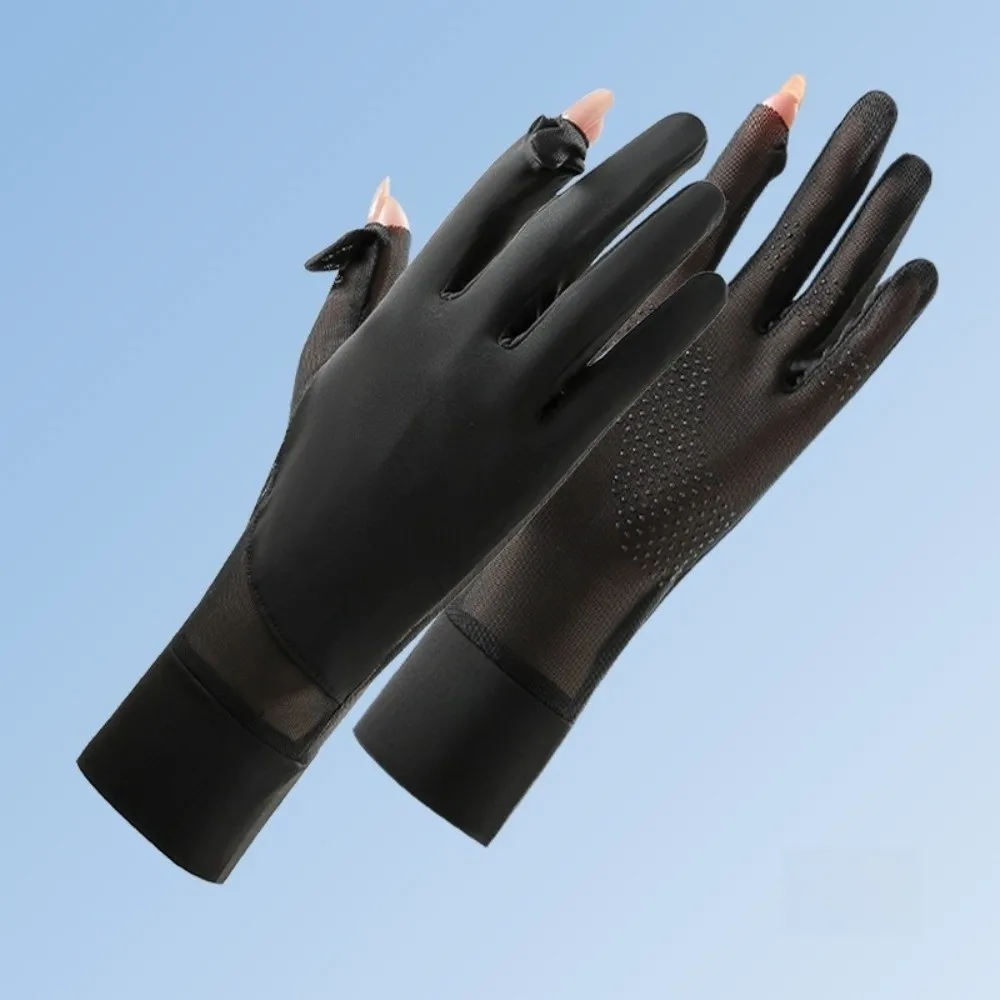 

Summer Thin Fullfinger Driving Gloves Sun Protection Ice Feeling Cycling Gloves Non Slip Breathable Touchscreen Gloves