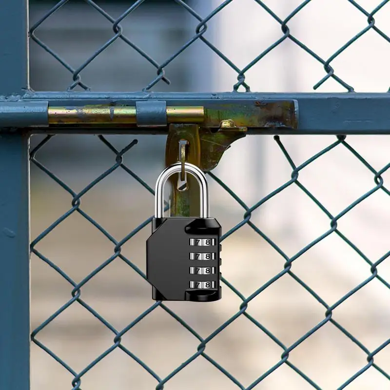 4-digit Password Padlock Outdoor Gate Combo Lock Gym Locker Antitheft Combination Lock Luggage Travel Safety Lock for School Gym
