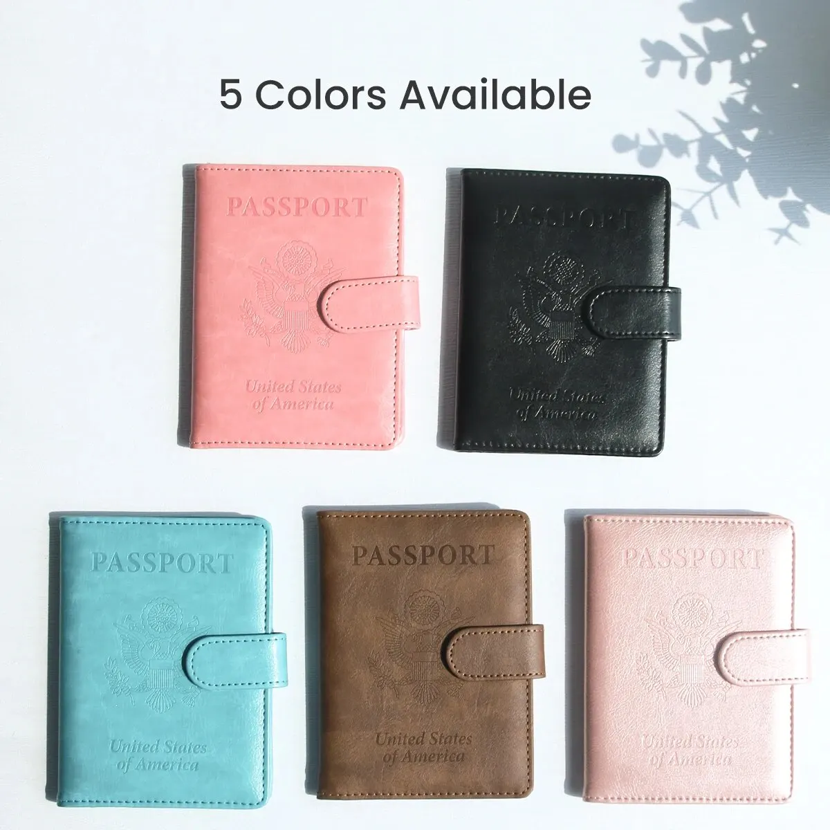 Passport Vaccine Card Holder Combo Leather RFID Blocking Passport Wallet Passport Cover Case Travel Gift United State