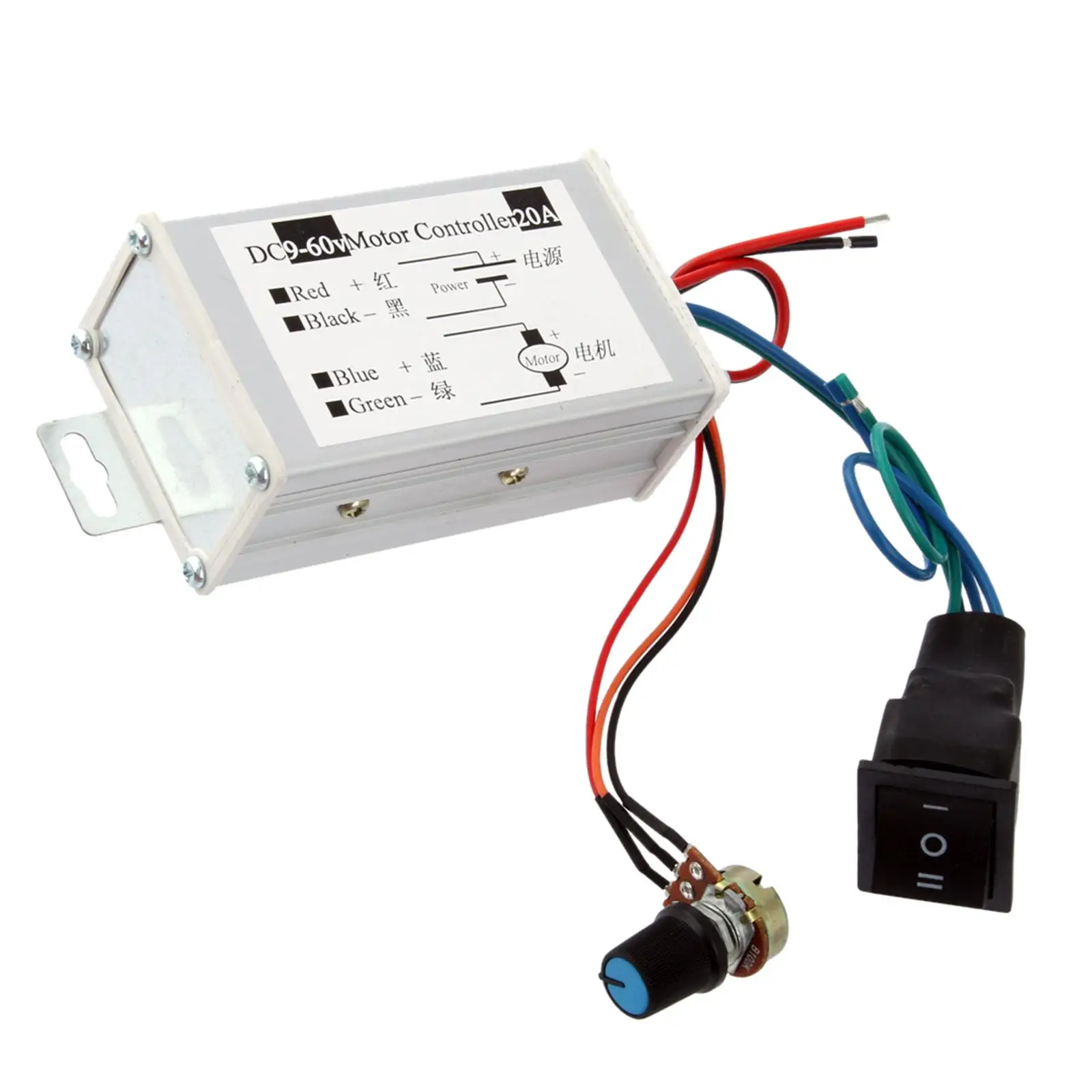 9V-60V 400W Electronic Reversible DC Motor Speed Control PWM Controller